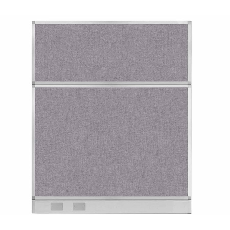 Versare Hush Panel Configurable Cubicle Partition 5' x 6' Cloud Gray Fabric w/ Cable Channel 1856408